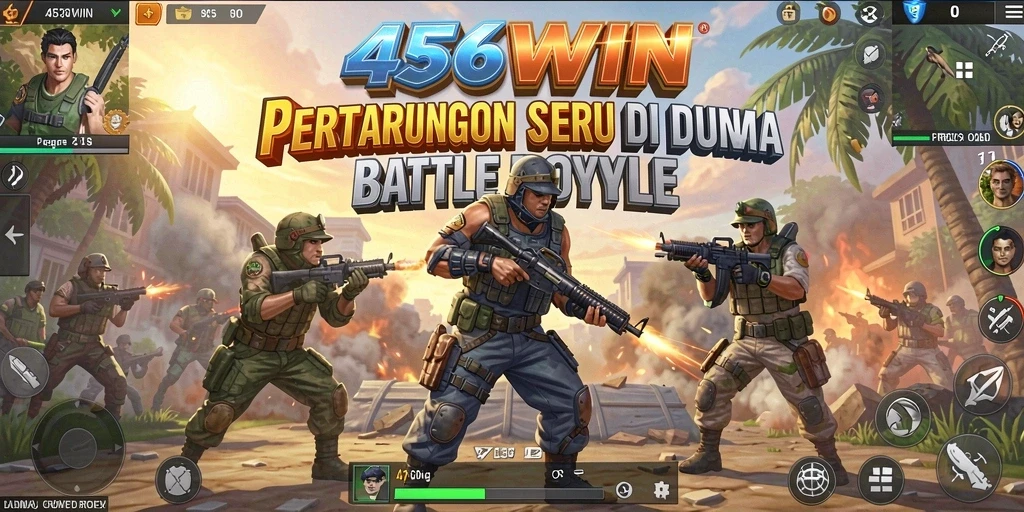Tampilan gameplay seru dalam pertarungan Battle Royale di 456WIN.