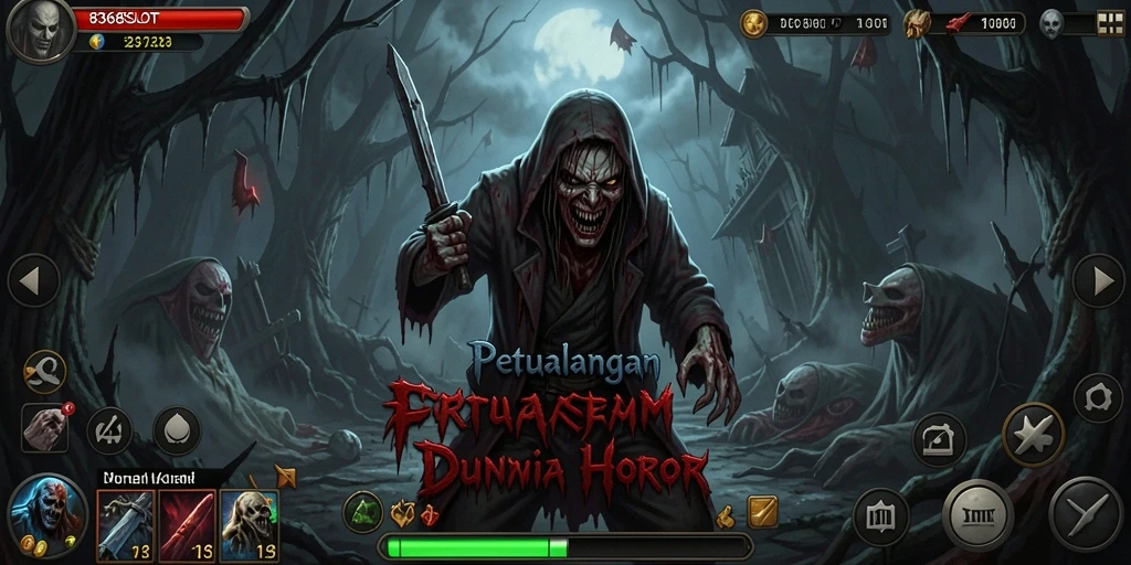 Gameplay menegangkan di dunia gelap yang penuh horor.