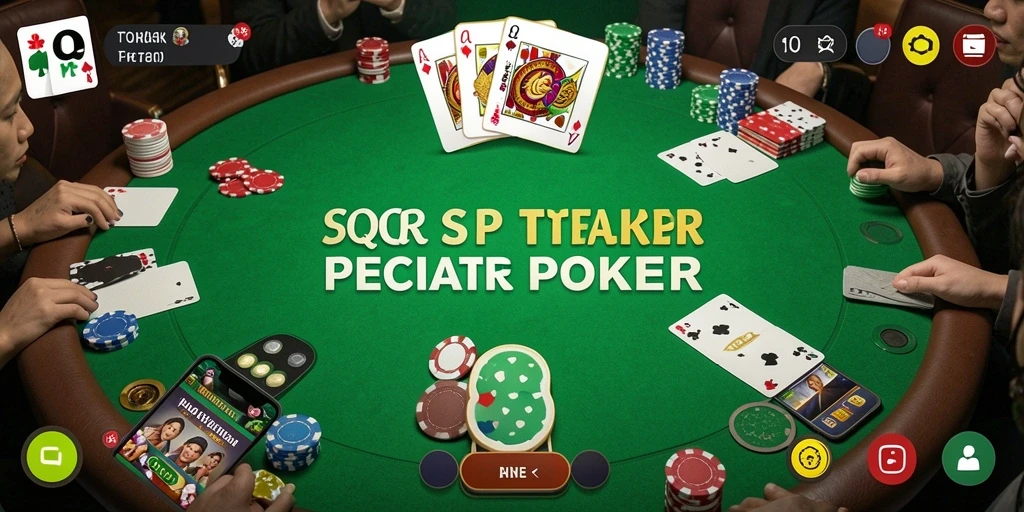 Tampilan screenshot gameplay 8QR yang menampilkan aksi poker seru.