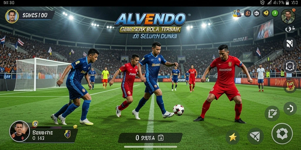 Tangkapan layar ALVENDO menampilkan aksi seru pertandingan sepak bola.
