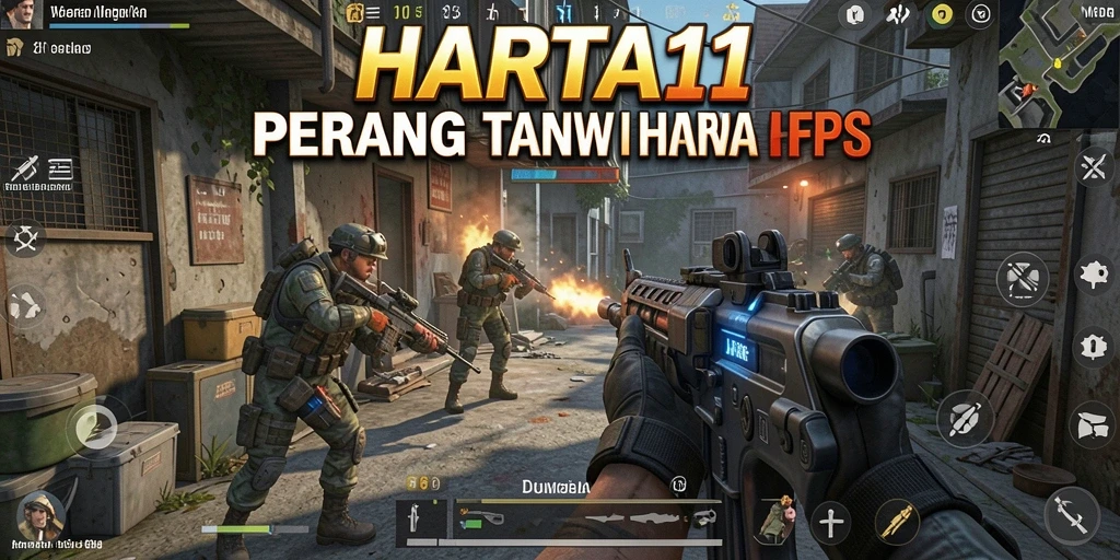 Gameplay mendebarkan HARTA11 dengan aksi menembak intens.
