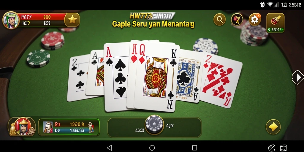 Screenshot gameplay HW777 yang menarik saat bermain Gaple.
