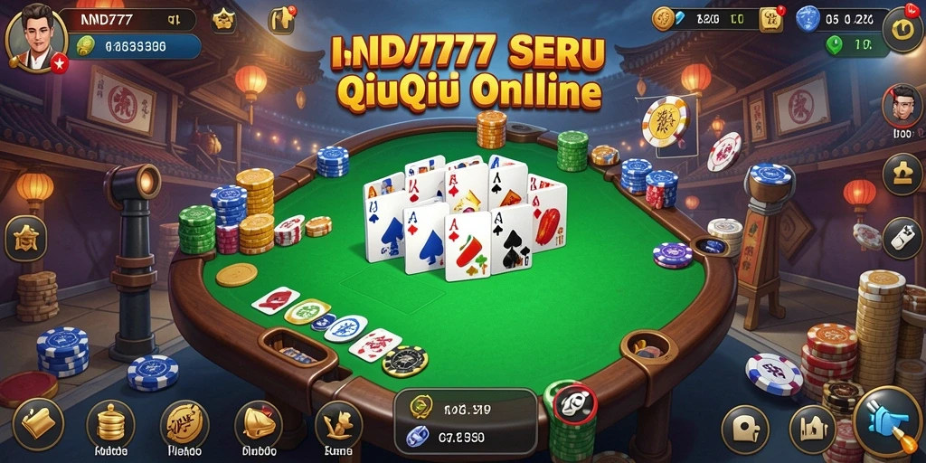 Gameplay seru dari IND777 dalam pertandingan QiuQiu.
