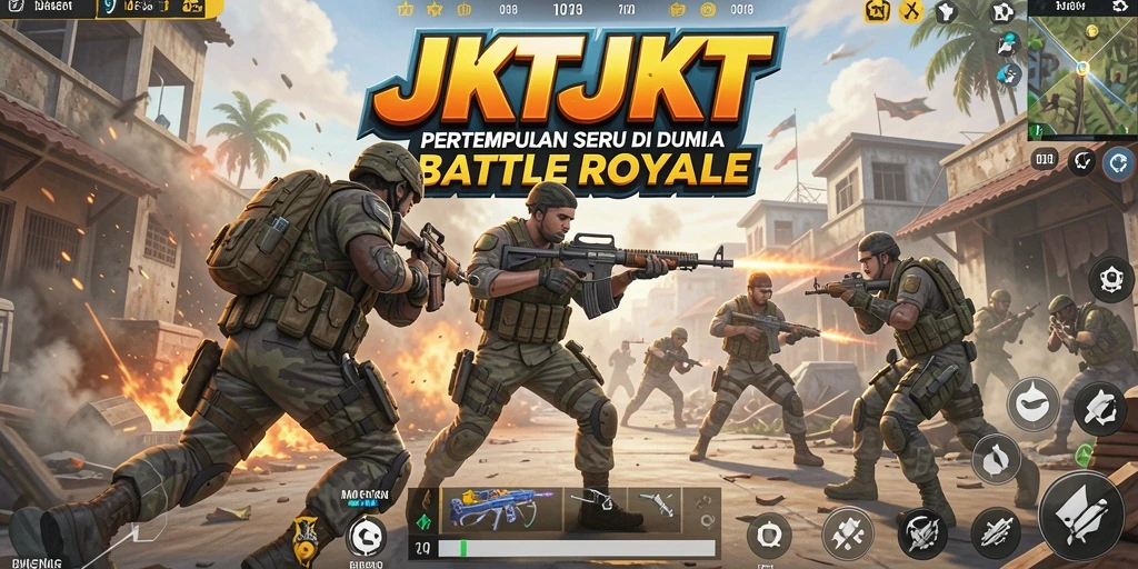 Gameplay seru dari JKTJKT yang penuh strategi Battle Royale.