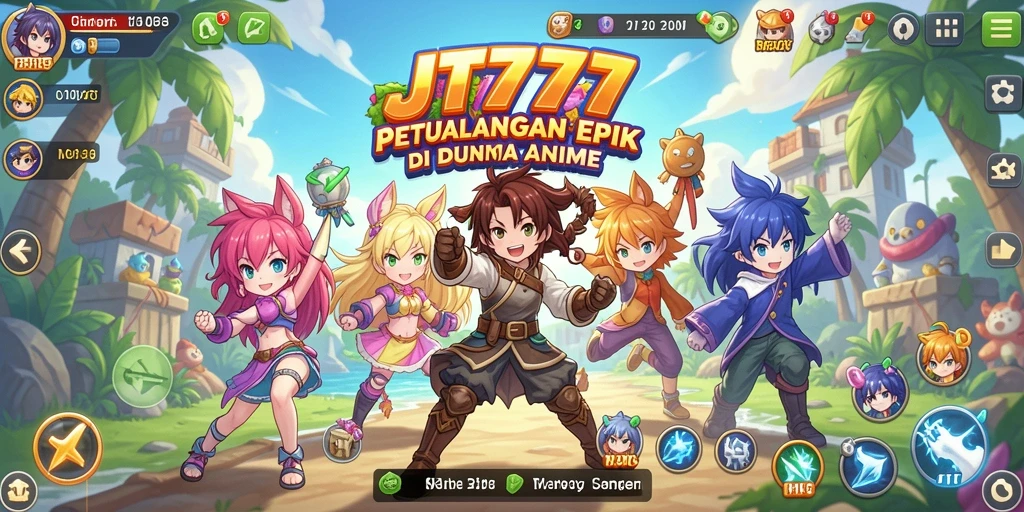 Screenshot menampilkan karakter utama dalam petualangan di dunia Anime.