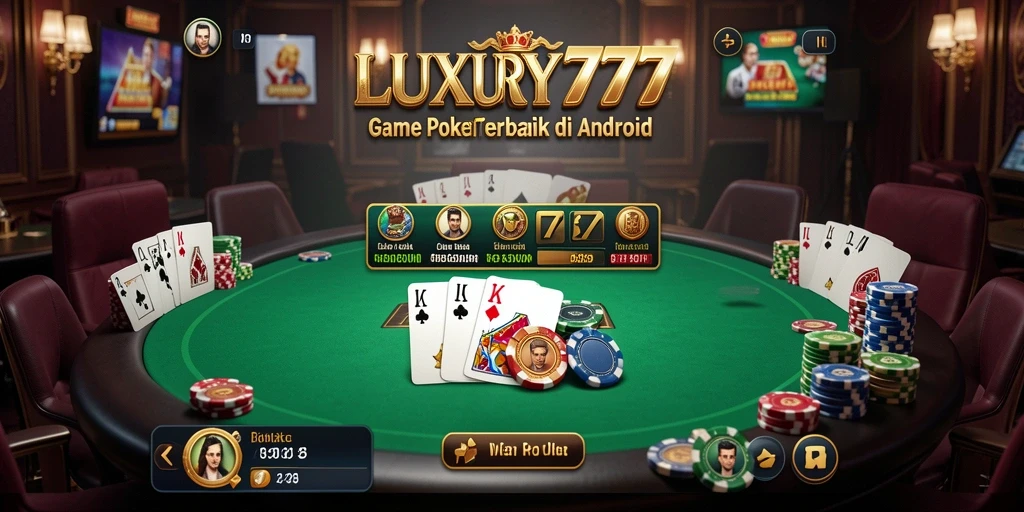 Screenshot menunjukkan pemain sedang menikmati permainan poker LUXURY777.