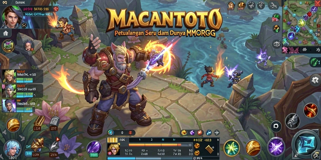 Screenshot gameplay MACANTOTO menampilkan aksi petualangan MMORPG yang seru.