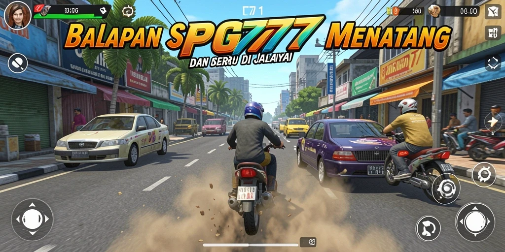 Gameplay PG777 menampilkan balapan mendebarkan di berbagai trek.