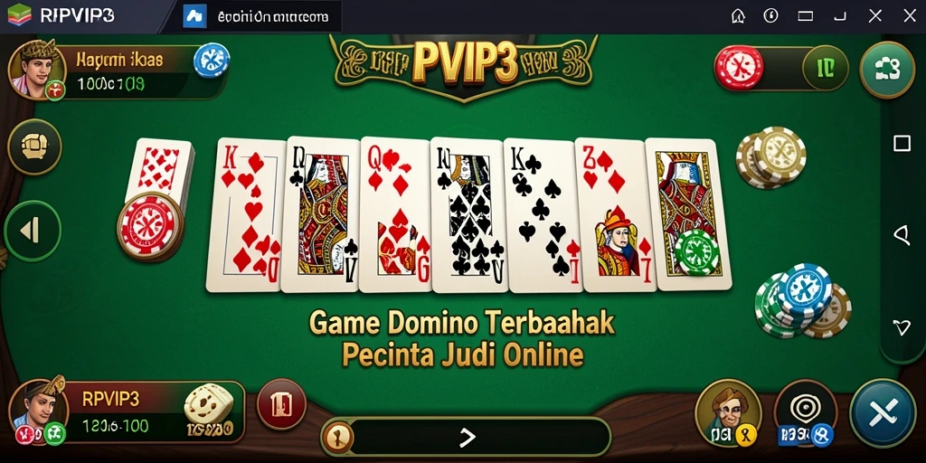 Tampilan gameplay seru dalam RPVIP3 yang menampilkan Domino.