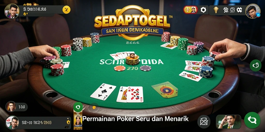 Tampilan menarik gameplay poker di SEDAPTOGEL.