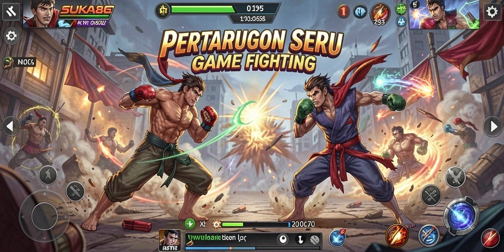 Tangkapan layar menunjukkan aksi seru dalam game Fighting SUKA86.
