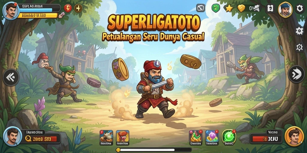 Screenshot utama SUPERLIGATOTO menampilkan gameplay yang seru dan interaktif.