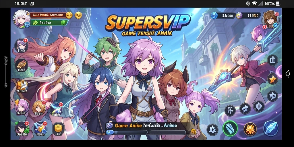 Tampilan gameplay seru dari SUPERSVIP dengan karakter Anime.