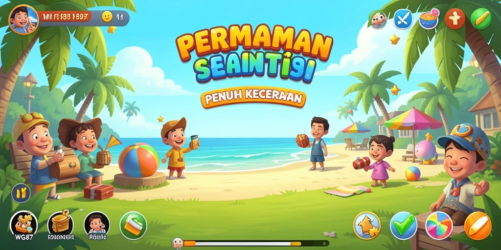 Screenshot menunjukkan gameplay seru WG87 dengan berbagai mini-games.